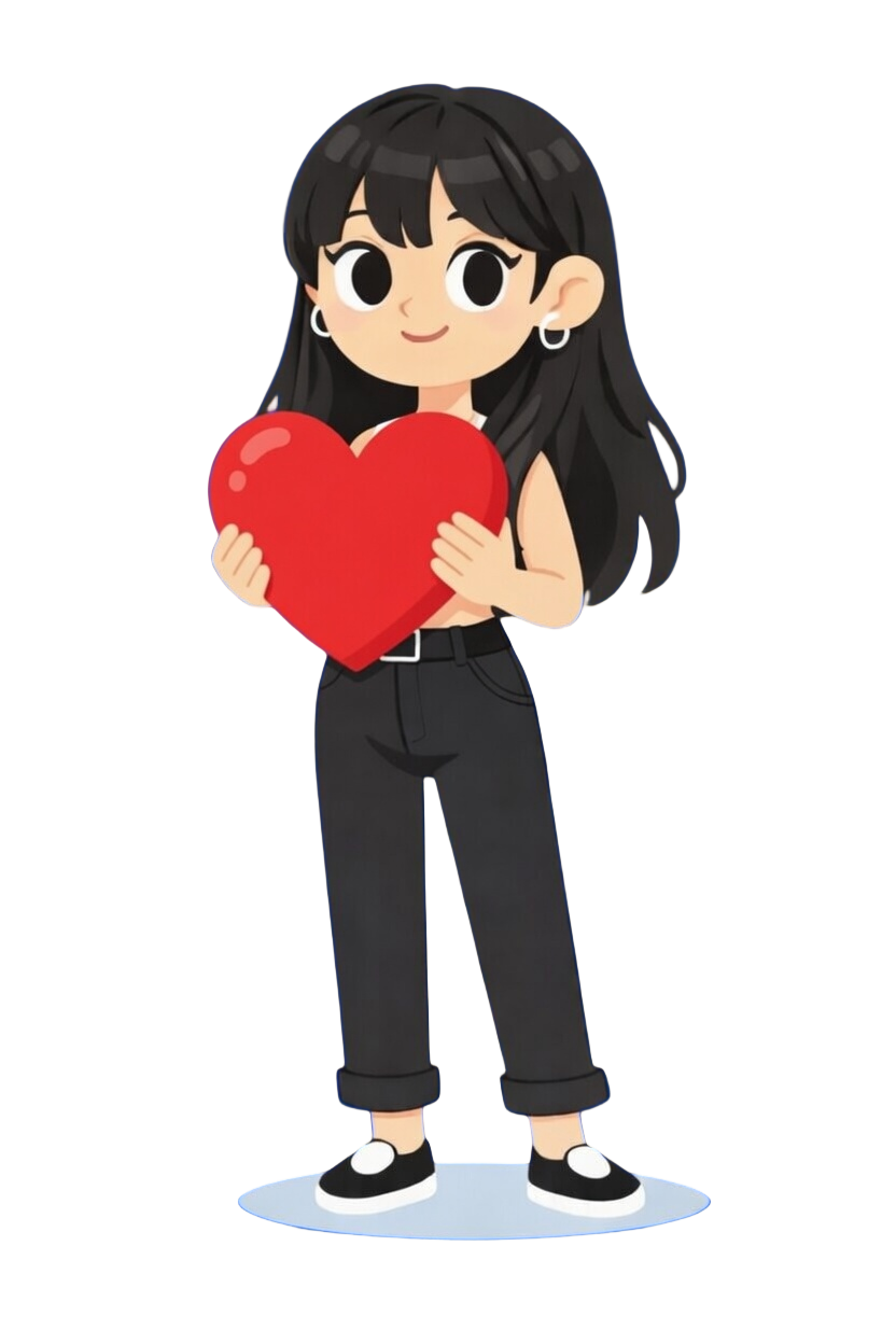 Jackie holding heart